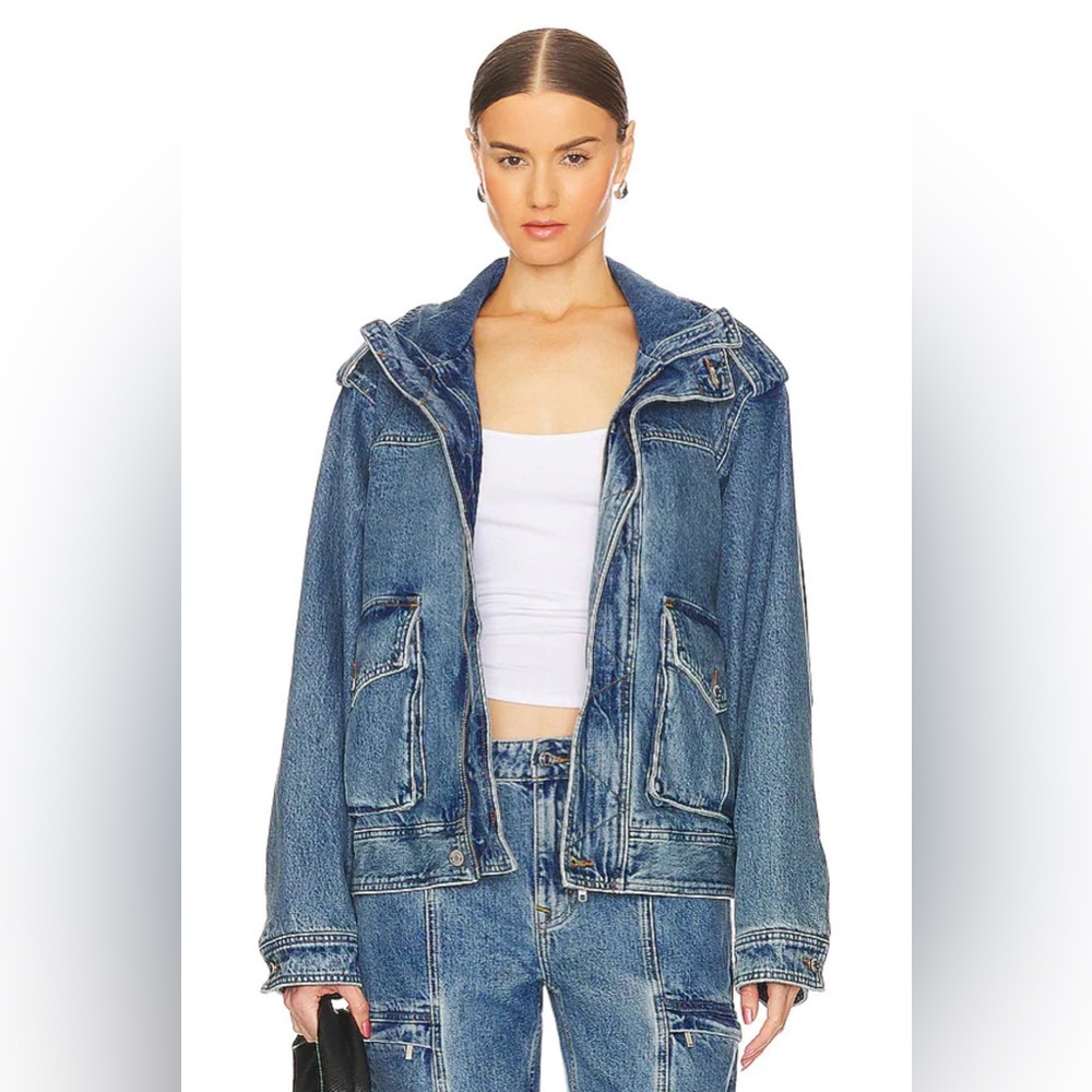 NWT Revolve GRLFRND Arden Cargo Denim Jacket Size Small